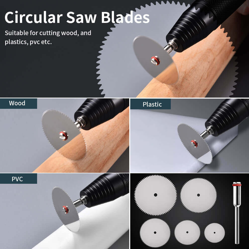 Hanboot 25pc Cutting Disc Set for Wood Glass Plastic Stone Metal for Rotary Tool