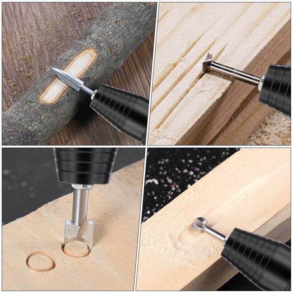 Hanboost 10pc Wood working Set – Carving & Grinding Bits for Rotary Tool