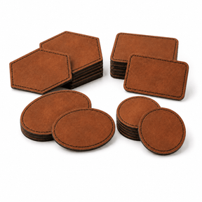 Hanboost 20pc PU Leather Patch Starter Pack for Laser Engraving & DIY Projects