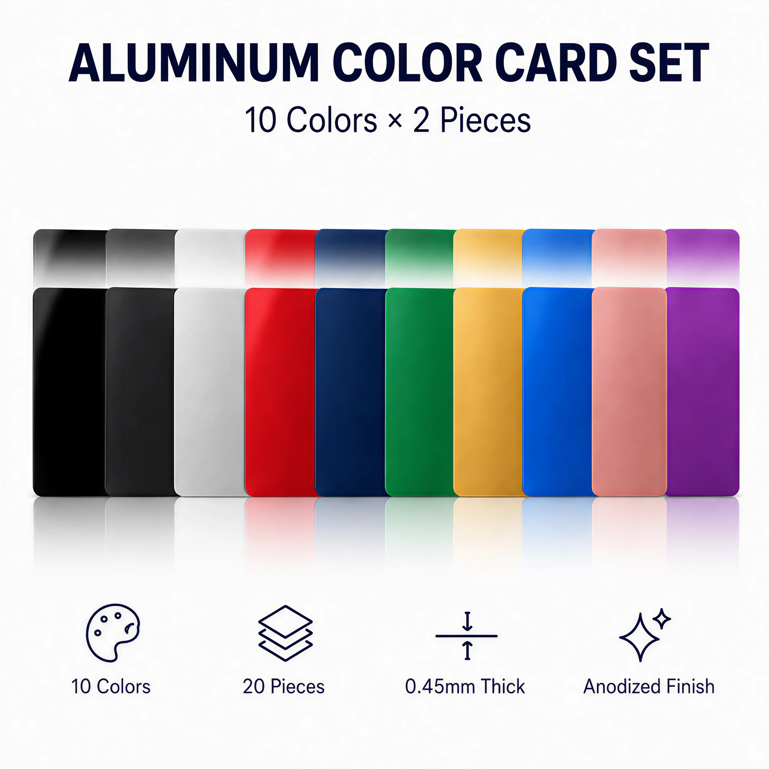 Hanboost 20pc Anodized Aluminum Color Card Set for Laser Marking & Material Testing