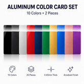 Hanboost 20pc Anodized Aluminum Color Card Set for Laser Marking & Material Testing