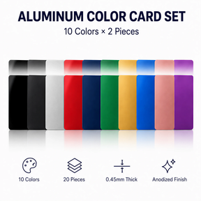 Hanboost 20pc Anodized Aluminum Color Card Set for Laser Marking & Material Testing