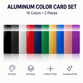 Hanboost 20pc Anodized Aluminum Color Card Set for Laser Marking & Material Testing