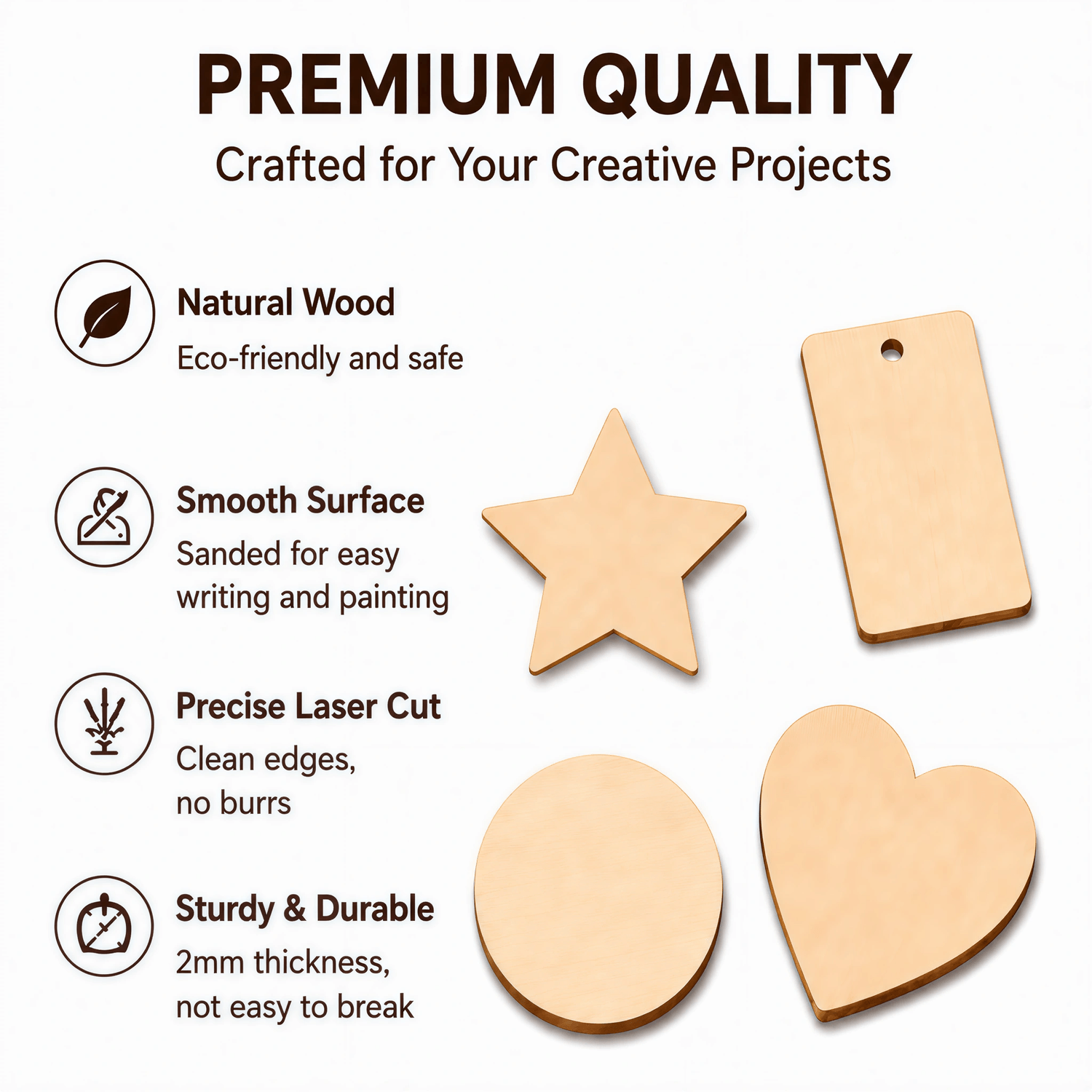 Hanboost Wooden Engraving Starter Pack 20PCS for Laser Engraving & DIY Crafts