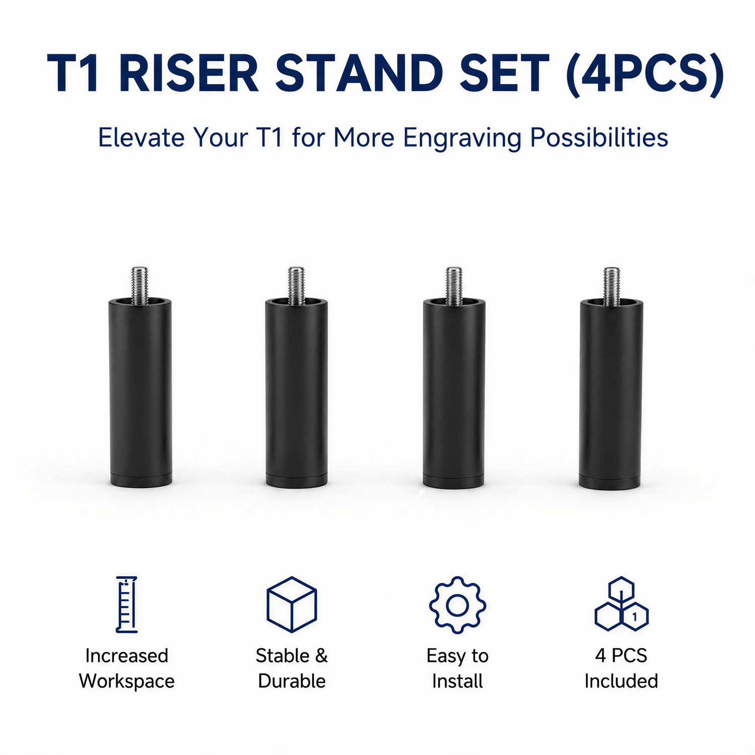 Hanboost 4pc Height Extension Stand for Taller Engraving Projects for T1 Laser Engraver