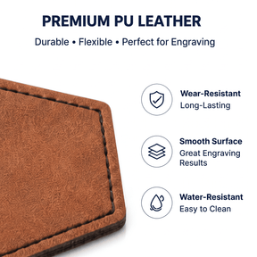 Hanboost 20pc PU Leather Patch Starter Pack for Laser Engraving & DIY Projects