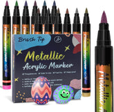 12 Colours Metallic Pens Acrylic Paint Markers for Model Builder & DIY Project