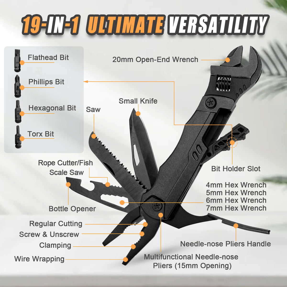 Hanboost M2 Multi-functional Adjustable Wrench 19 In 1