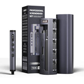 Hanboost 78 in 1 Precision Electric Screwdriver Set with Rotating Book Spine Storage Box Design for Reparing Laptop, Phone, Camera, Watch, and Drone