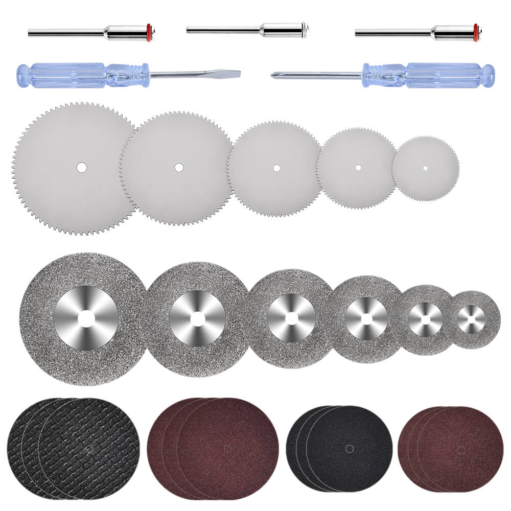 Hanboot Rotary Tool Cutting Disc Set for Wood Glass Plastic Stone Metal