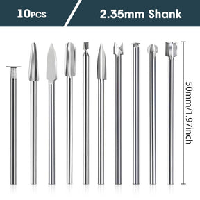 Hanboost 10pc Rotary Burr Set – Precision Carving & Grinding Bits