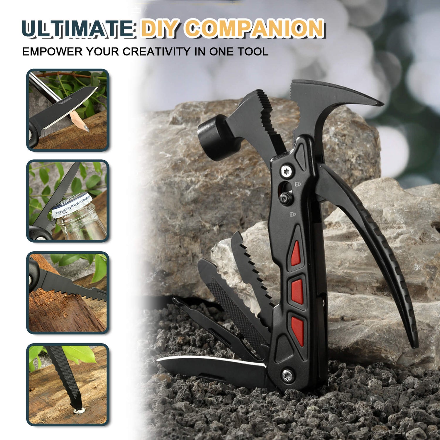 Hanboost H1 Multi Tool Hammer 12 in 1 with Screwdriver Set, Wire Cutter