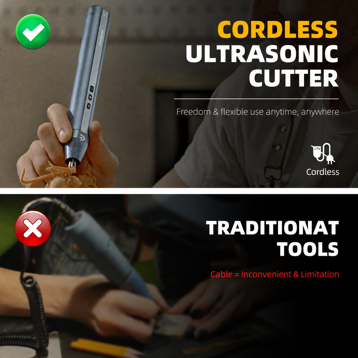 Hanboost® C1 Lite Wireless Ultrasonic Cutter for DIY Maker