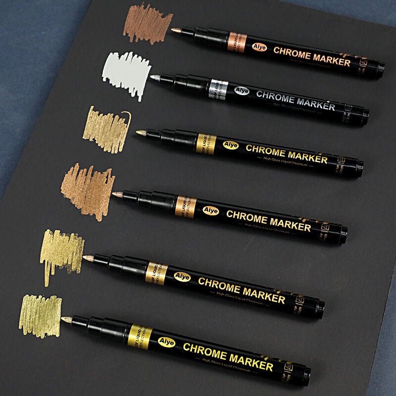Hanboost 6 Color Liquid Chrome Marker for Model Painting