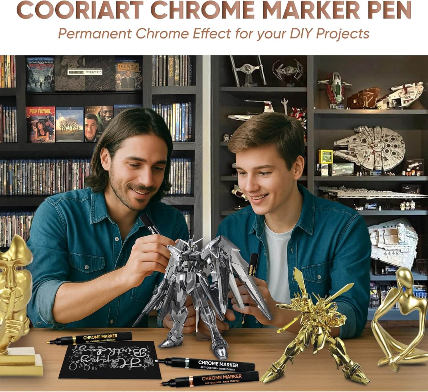 Hanboost 6 Color Liquid Chrome Marker for Model Painting