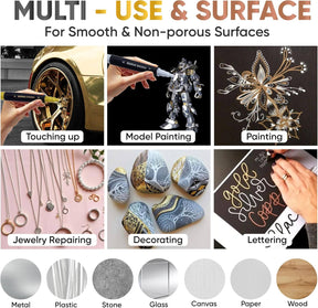 Hanboost 6 Color Liquid Chrome Marker for Model Painting