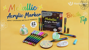 12 Colours Metallic Pens Acrylic Paint Markers for Model Builder & DIY Project