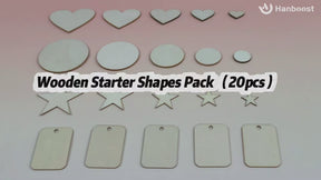 Hanboost Wooden Engraving Starter Pack 20PCS for Laser Engraving & DIY Crafts