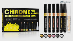 Hanboost 6 Color Liquid Chrome Marker for Model Painting
